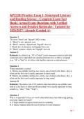 KPEERI Practice Exam 1&colon; Structured Literacy and Reading Science &ndash; Complete Exam Test Bank &vert; Actual Exam Questions with Verified Answers and Detailed Rationales &vert; Updated for 2026&sol;2027 &vert; Already Graded A&plus;