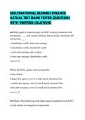 MULTINATIONAL BUSINESS FINANCE&NewLine;ACTUAL TEST BANK TESTED QUESTIONS&NewLine;WITH VERIFIED SOLUTIONS&NewLine;