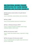 MULTINATIONAL BUSINESS FINANCE&NewLine;CERTIFICATION TEST PAPER VERIFIED&NewLine;QUESTIONS AND SOLUTIONS GRADED A&plus;