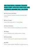 MULTINATIONAL BUSINESS FINANCE&NewLine;EXAM SCRIPT UPDATED QUESTIONS AND&NewLine;ACCURATE ANSWERS FULL SOLUTION