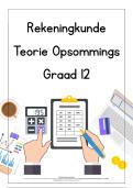 Graad 12 Rekeningkunde Teorie Opsommings