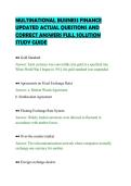 MULTINATIONAL BUSINESS FINANCE&NewLine;UPDATED ACTUAL QUESTIONS AND&NewLine;CORRECT ANSWERS FULL SOLUTION&NewLine;STUDY GUIDE