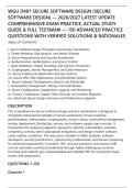 WGU D487 SECURE SOFTWARE DESIGN oa and pre-assessment exams package &lpar;9 versions&rpar; ACCURATE AND FREQUENTLY TESTED QUESTIONS AND 100&percnt; CORRECT ANSWERS&vert;&vert; LATEST AND COMPLETE UPDATE WITH EXPERT VERIFIED SOLUTIONS&vert;&vert; SURE PASS