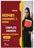 HED4811 ASSIGNMENT 3 2026 - COMPLETE ANSWERS