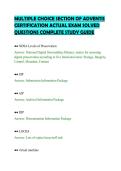 MULTIPLE CHOICE SECTION OF ADVENTIS&NewLine;CERTIFICATION ACTUAL EXAM SOLVED&NewLine;QUESTIONS COMPLETE STUDY GUIDE&NewLine;