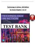 Technology in Action&comma; 18th Edition by Evans &mdash; Chapters 1&ndash;13 Comprehensive Test Bank and Exam Practice