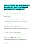 MULTIPLE CHOICE SECTION OF ADVENTIS&NewLine;CERTIFICATION EXAM SCRIPT VERIFIED&NewLine;QUESTIONS WITH FULL SOLUTION