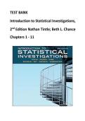 Introduction to Statistical Investigations 2nd Edition Test Bank &ndash; Chapters 1&ndash;11 &vert; Nathan Tintle & Beth L&period; Chance