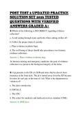 POST TEST 2 UPDATED PRACTICE&NewLine;SOLUTION SET 2026 TESTED&NewLine;QUESTIONS WITH VERIFIED&NewLine;ANSWERS GRADED A&plus;