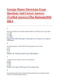 Georgia Master Electrician Exam &lpar;2026&rpar; &ndash; Practice Questions&comma; Verified Answers&comma; and Rationales