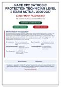 NACE CP2 Cathodic Protection Technician Level 2 Exam &vert; 160 Questions with Verified Answers and Detailed Rationales &vert; Latest 2026&sol;2027 Mock Practice Set