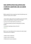 NAB CERTIFICATION EVALUATION 2026&NewLine;COMPLETE QUESTIONS AND ACCURATE&NewLine;ANSWERS