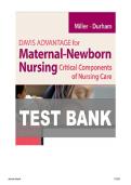 TEST BANK FOR Davis Advantage for Maternal-Newborn Nursing Critical Components of Nursing Care 4th Edition by Connie Durham&comma; Roberta&semi; Chapman&comma; Linda&semi; Miller ISBN&colon;978-1719651783  COMPLETE GUIDE 100&percnt; VERIFIED A&plus; GRADE ASSURED&excl;&excl;&excl;&excl;&excl;NEW LATEST UPDATE&excl;&excl;&excl;&excl;&excl;&excl;