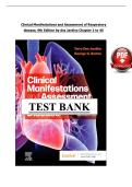 Clinical Manifestations and Assessment of Respiratory Disease&comma; 9th Edition by Des Jardins &mdash; Chapters 1&ndash;45 Comprehensive Test Bank and Exam Practice