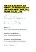 NACC PSW ACTUAL EXAM SCRIPT&NewLine;COMPLETE QUESTIONS WITH VERIFIED&NewLine;DETAILED RATIONALES AND CORRECT&NewLine;ANSWERS ALREADY PASSED&NewLine;