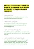 NACC PSW ACTUAL EXAM SCRIPT&NewLine;COMPLETE QUESTIONS WITH VERIFIED&NewLine;DETAILED RATIONALES AND CORRECT&NewLine;ANSWERS ALREADY PASSED&NewLine;