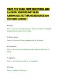 NACC PSW EXAM PREP QUESTIONS AND&NewLine;ANSWERS VERIFIED DETAILED&NewLine;RATIONALES TEST BANK RESOURCE 100&NewLine;PERCENT CORRECT&NewLine;