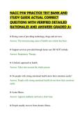 NACC PSW PRACTICE TEST BANK AND&NewLine;STUDY GUIDE ACTUAL CORRECT&NewLine;QUESTIONS WITH VERIFIED DETAILED&NewLine;RATIONALES AND ANSWERS GRADED A&plus;