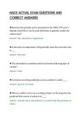 NACE ACTUAL EXAM QUESTIONS AND&NewLine;CORRECT ANSWERS