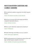 NACE EXAM REVIEW QUESTIONS AND&NewLine;CORRECT ANSWERS&NewLine;
