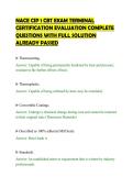 NACE CIP 1 CBT EXAM TERMINAL&NewLine;CERTIFICATION EVALUATION COMPLETE&NewLine;QUESTIONS WITH FULL SOLUTION&NewLine;ALREADY PASSED