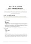 WGU C955 PRE-ASSESSMENT ACTUAL 2026&sol;2027 &vert; Applied Probability and Statistics Complete Q&A &vert; Verified Answers &vert; 100&percnt; Correct &vert; Pass Guaranteed - A&plus; Graded&NewLine;&NewLine;
