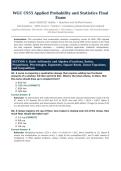 WGU C955 FINAL EXAM ACTUAL 2026&sol;2027 &vert; Applied Probability and Statistics Complete Q&A &vert; Verified Answers &vert; 100&percnt; Correct &vert; Pass Guaranteed - A&plus; Graded&NewLine;&NewLine;