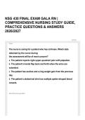 NSG 430 FINAL EXAM GALA RN &vert; COMPREHENSIVE NURSING STUDY GUIDE&comma; PRACTICE QUESTIONS & ANSWERS 2026&sol;2027
