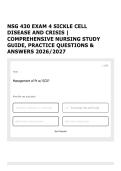 NSG 430 EXAM 4 SICKLE CELL DISEASE AND CRISIS &vert; COMPREHENSIVE NURSING STUDY GUIDE&comma; PRACTICE QUESTIONS & ANSWERS 2026&sol;2027