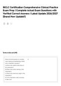 IBCLC Certification Comprehensive Clinical Practice Exam Prep &vert; Complete Actual Exam Questions with Verified Correct Answers &vert; Latest Update 2026&sol;2027 &lpar;Brand New Update&excl;&excl;&rpar;