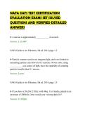NAFA CAFS TEST CERTIFICATION&NewLine;EVALUATION EXAMS SET SOLVED&NewLine;QUESTIONS AND VERIFIED DETAILED&NewLine;ANSWERS&NewLine;