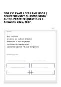 NSG 430 EXAM 4 SIRS AND MODS &vert; COMPREHENSIVE NURSING STUDY GUIDE&comma; PRACTICE QUESTIONS & ANSWERS 2026&sol;2027