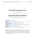 WGU C955 FORMULAS AND TERMS 2026&sol;2027 &vert; Applied Probability and Statistics Complete Q&A &vert; Verified Answers &vert; 100&percnt; Correct &vert; Pass Guaranteed - A&plus; Graded&NewLine;&NewLine;