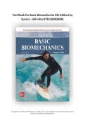 Test Bank for Basic Biomechanics 9th Edition by &NewLine;Susan J&period; Hall isbn-9781260836981