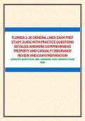 FLORIDA 2-20 GENERAL LINES EXAM PREP STUDY GUIDE WITH PRACTICE QUESTIONS DETAILED ANSWERS COMPREHENSIVE PROPERTY AND CASUALTY INSURANCE REVIEW AND EXAM PREPARATION