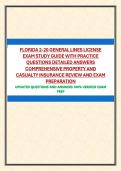 FLORIDA 2-20 GENERAL LINES LICENSE EXAM STUDY GUIDE WITH PRACTICE QUESTIONS DETAILED ANSWERS COMPREHENSIVE PROPERTY AND CASUALTY INSURANCE REVIEW AND EXAM PREPARATION