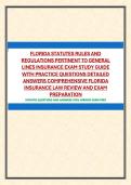 FLORIDA STATUTES RULES AND REGULATIONS PERTINENT TO GENERAL LINES INSURANCE EXAM STUDY GUIDE WITH PRACTICE QUESTIONS DETAILED ANSWERS COMPREHENSIVE FLORIDA INSURANCE LAW REVIEW AND EXAM PREPARATION