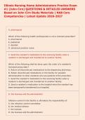 Illinois Nursing Home Administrators Practice Exam &NewLine;&num;1 &lpar;John Cirn&rpar; QUESTIONS & DETAILED ANSWERS &NewLine;Based on John Cirn Study Materials &vert; NAB Core &NewLine;Competencies &vert; Latest Update 2026-2027