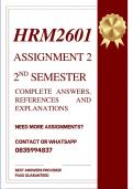 HRM2601 ASSIGNMENT 2 SEMESTER 2 2026 - COMPLETE ANSWERS