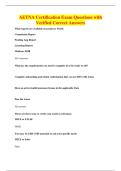AETNA Certification Exam Questions with&NewLine;Verified Correct Answers