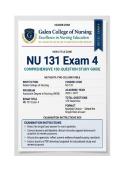 NU 131 Exam 4 &vert; Nursing and Healthcare I &NewLine;&lpar;2026&sol;2027&rpar; PDF &vert; Nursing &vert; Galen College &NewLine;