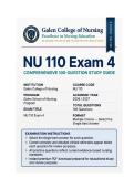 NU 110 Exam 4 &vert; Integrated Human Sciences &lpar;2026&sol;2027&rpar; PDF &vert; Nursing &vert; Galen 