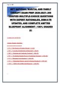 MFT National Marital and Family Therapy Exam Prep 2026-2027&colon; 250 Verified Multiple-Choice Questions with Expert Rationales&comma; DSM-5-TR Updates&comma; and Complete AMFTRB Blueprint Alignment &vert; 100&percnt; Graded A&plus;
