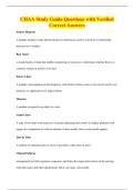 CHAA Study Guide Questions with Verified&NewLine;Correct Answers