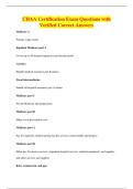 CHAA Certification Exam Questions with&NewLine;Verified Correct Answers