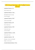 CPCS Exam Questions with Verified Correct&NewLine;Answers