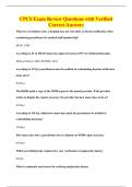 CPCS Exam Review Questions with Verified&NewLine;Correct Answers