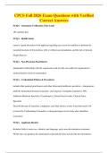 CPCS Fall 2026 Exam Questions with Verified&NewLine;Correct Answers