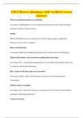 CPCS Review Questions with Verified Correct&NewLine;Answers