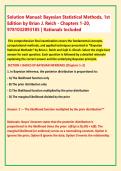 Solution Manual&colon; Bayesian Statistical Methods&comma; 1st &NewLine;Edition by Brian J&period; Reich - Chapters 1-20&comma; &NewLine;9781032093185 &vert; Rationals Included